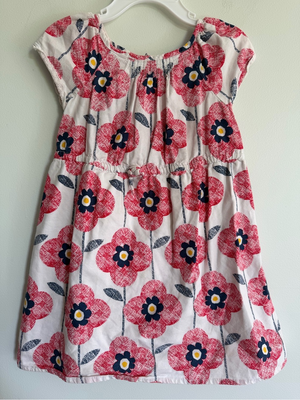 Old Navy Kids Floral Cotton Dress - Red & White